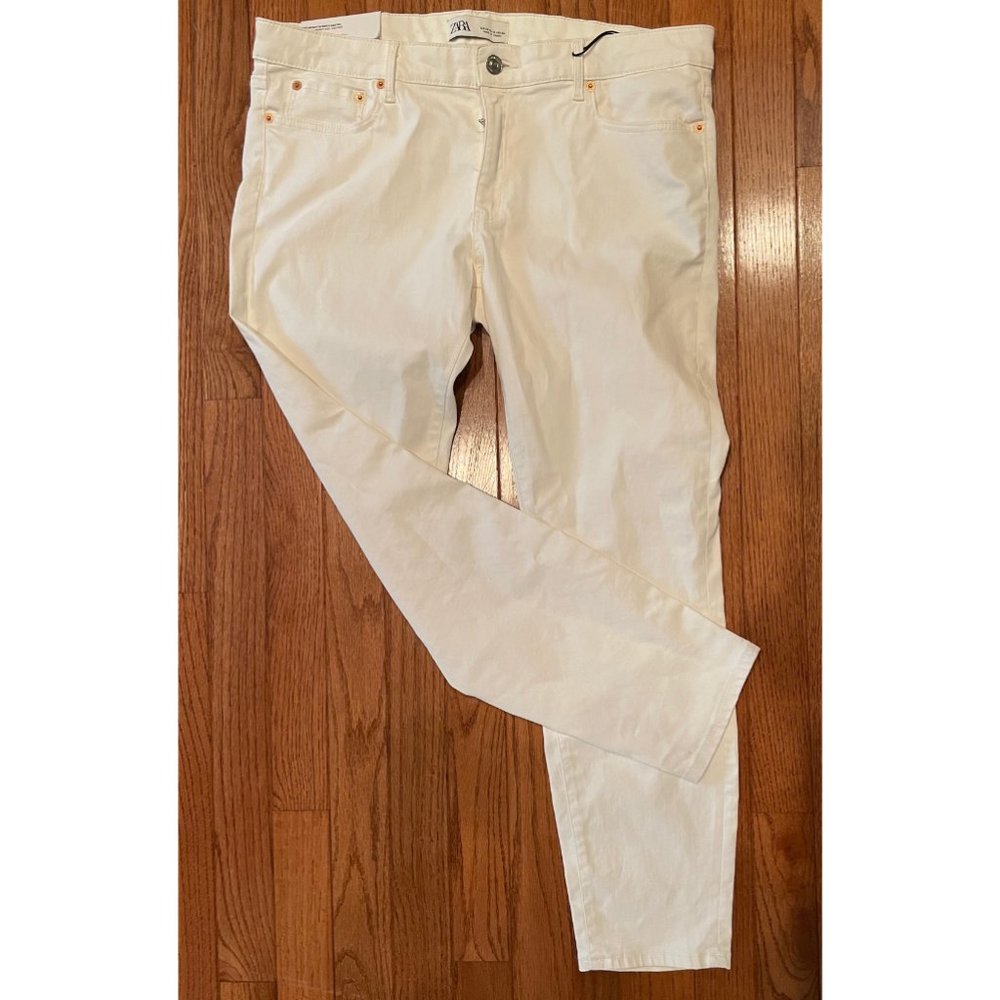 Zara White Coated Skinny Jeans, NWT